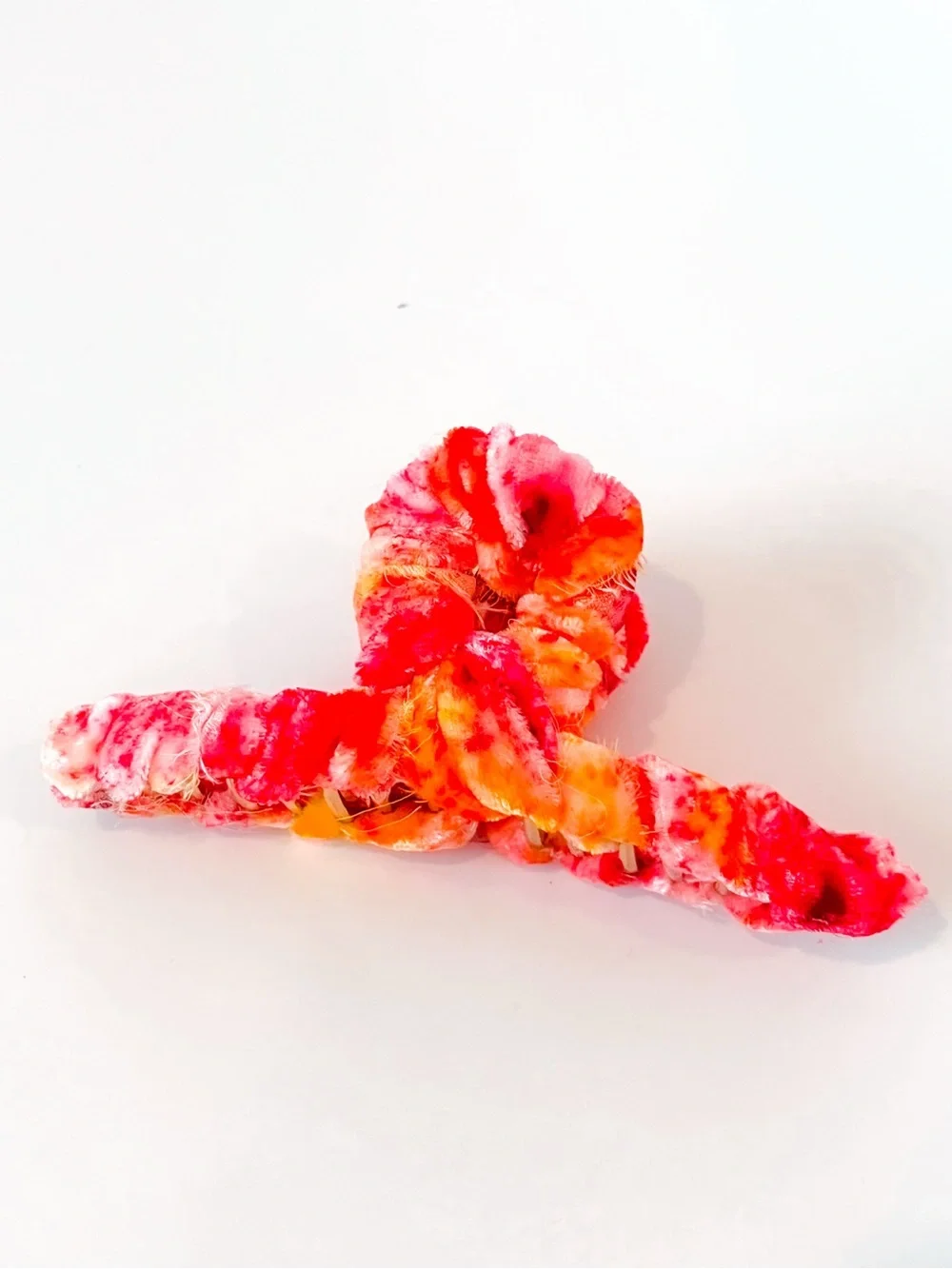 Velvet Wrapped Hair Claw Clip Tropical Citrus NWOT